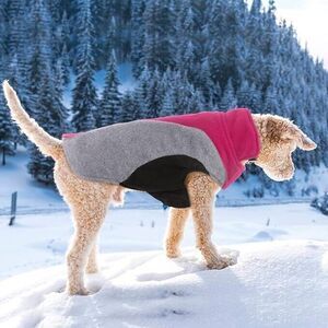 Lelepet Fleece Dog Jacket, Apparel for Cold Weather, Reversible Soft Warm 2xl